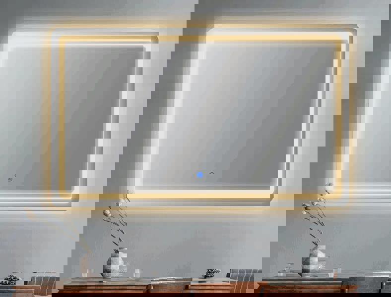 Emitto LED Wall Mirror Anti-fog Bathroom Mirrors Makeup Light 100x70cm