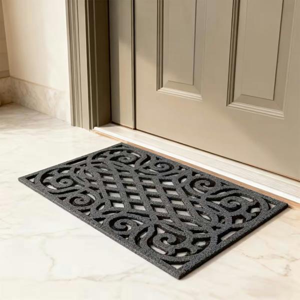 Nicoman Victorian Style Eco Indoor/Outdoor Door Mat - Dark Grey
