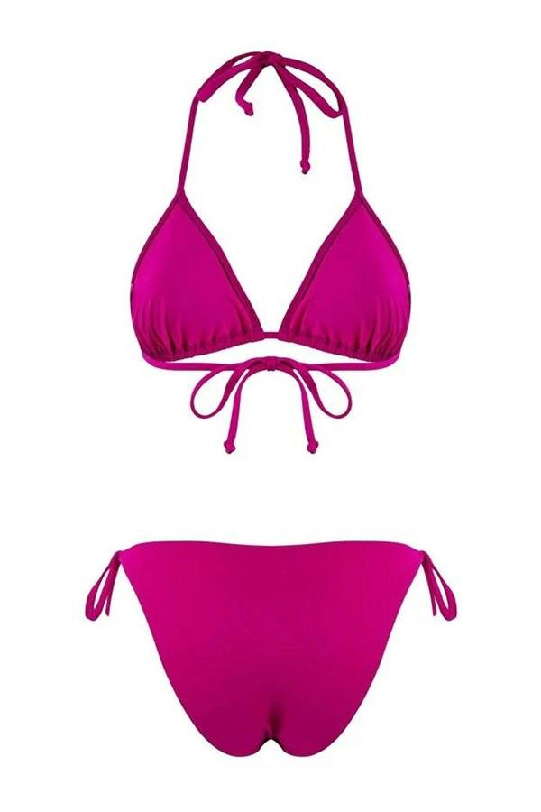 WOVCOR Beaded Accessory Triangle Padded Regular Waist Bikini Set