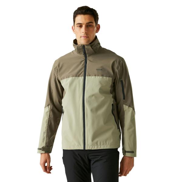 Regatta Mens Bosfield III Waterproof Jacket - Golden Sand/Treetop - 