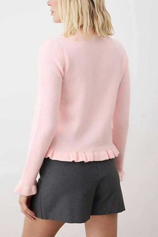 WOVCOR Soft Textured Knit Cardigan with Button Details