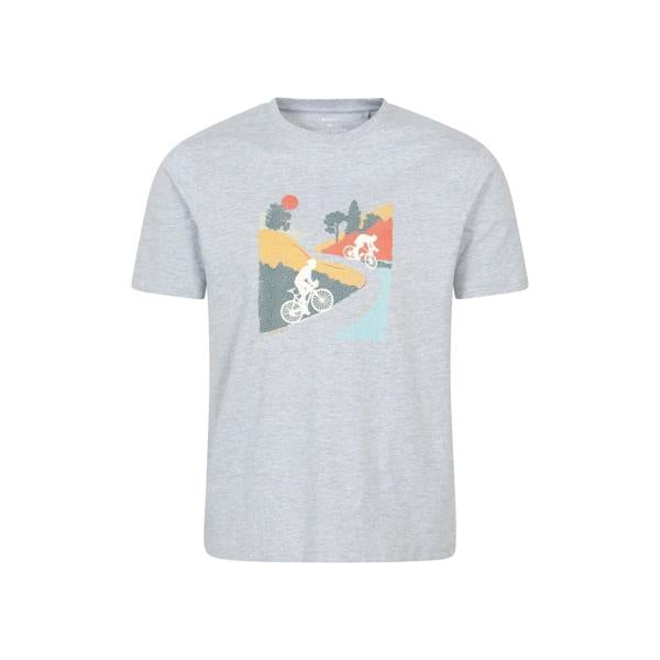 Mountain Warehouse Mens Bike Organic Cotton T-Shirt - Alloy Grey - 