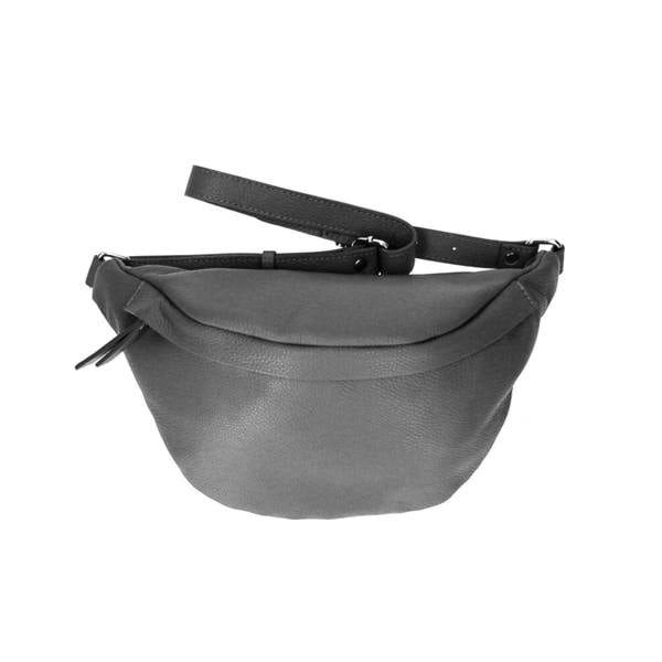 Fashionable bumbag in classic gray leather, perfect for everyday use.