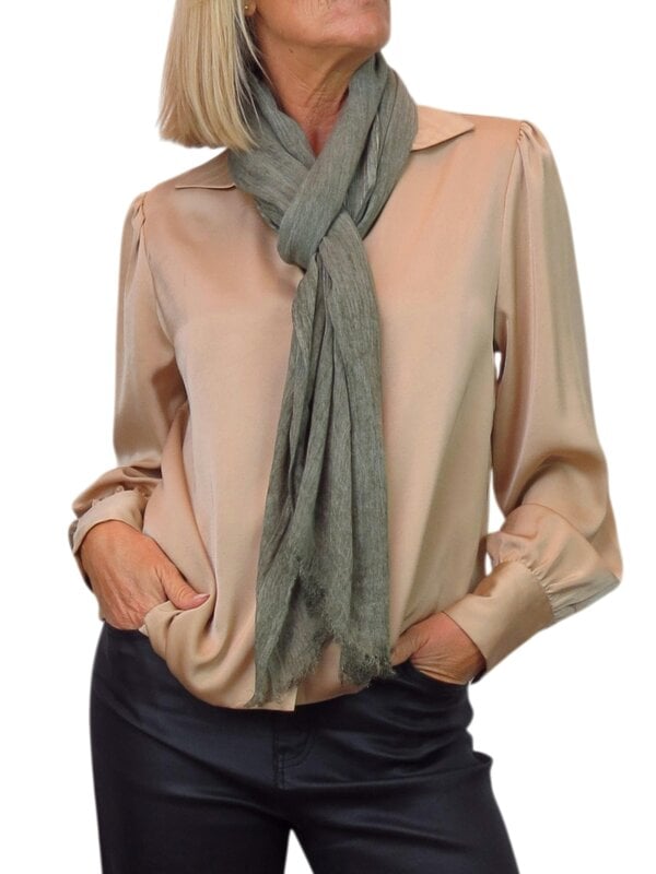 Paulo Due Lightweight Two Tone Crinkle Shawl Scarf