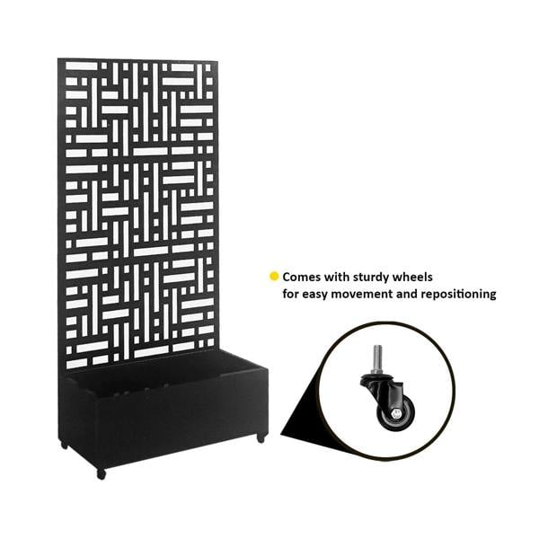 Nicoman Metal Indoor/Outdoor Privacy Screen with Plant Pot - 90cm x 180cm