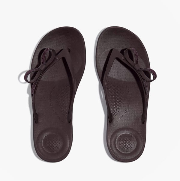 FitFlop iQUSHION GLITZ-BOW Ladies Flip Flops Plumberry