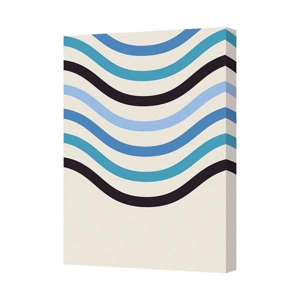 Benjamin Tate Design Abstract Wavy Lines Canvas Wall Art In Blue Tones 7731