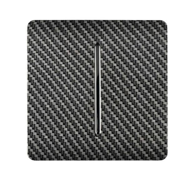 Trendi Switch 1 Gang 1 or 2 way Rocker Light Switch in Carbon Fibre
