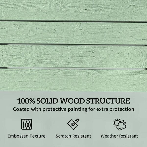 Outdoor Garden Loveseat, Embossed Wooden Jack and Jill Garden Seat with Integrated Table, Green