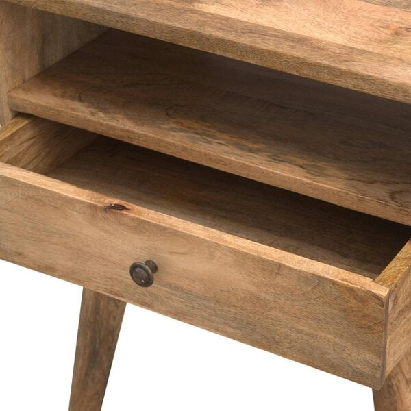 Wyld Haus Modica Rustic Mango Wood Bedside Table with Open Slot