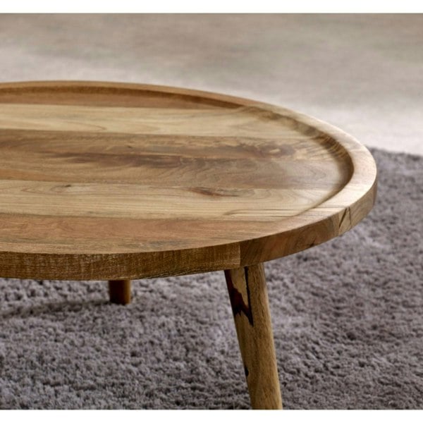 IH Design Zenon Light Mango Wood Round Coffee Table
