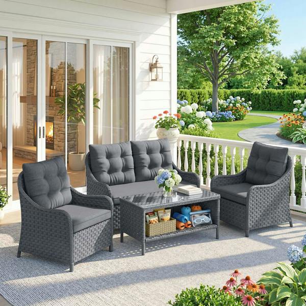 Rattan Sofa Set