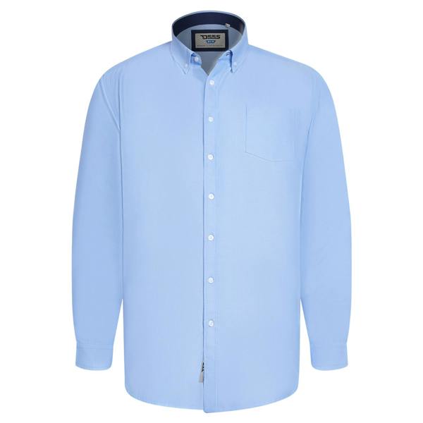 Duke Mens D555 Richard Oxford Kingsize Tall Long-Sleeved Shirt - Sky Blue - 