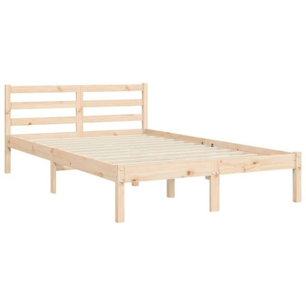 Berkfield Bed Frame with Headboard Small Double Solid Wood