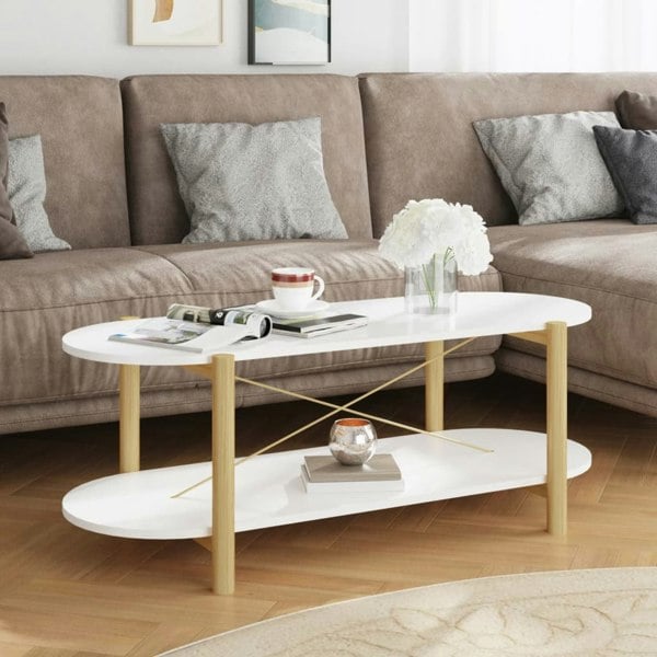 Berkfield Coffee Table White 110x48x40 cm Engineered Wood