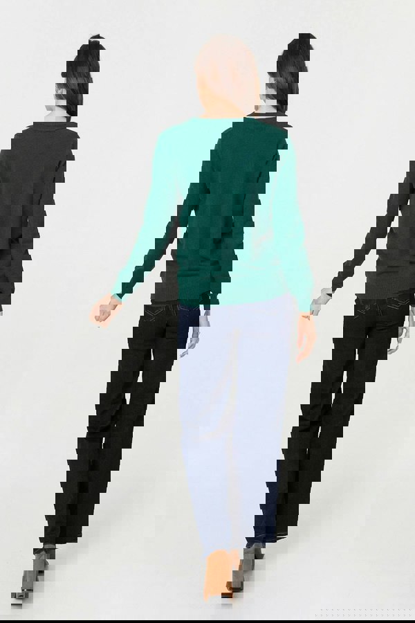 Green | Chevron Soft Knit Long Sleeve Jumper
