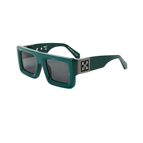 Off-White Unisex Adult Square Sunglasses - Green/Dark Grey - 
