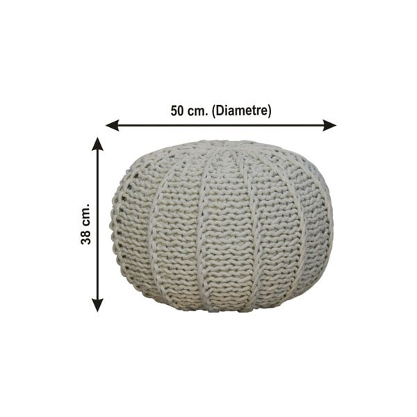 Artisan Furniture Grey Cable Pouffe