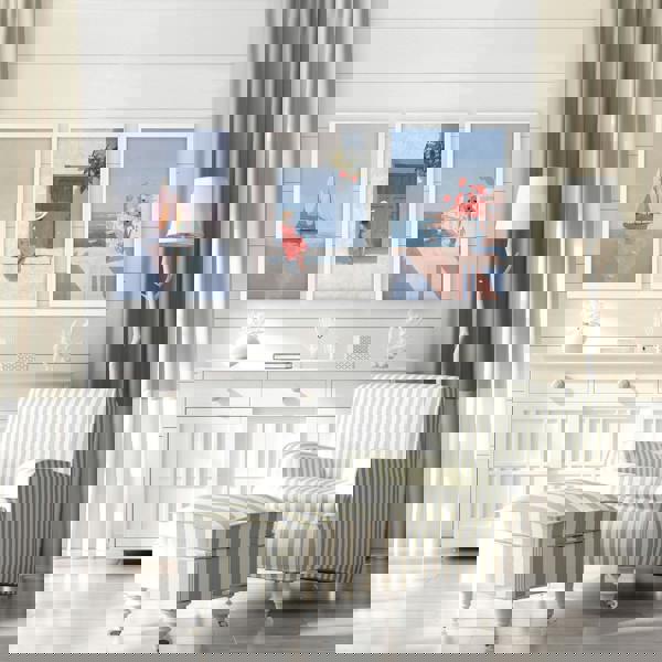 Colorful Living Room Walls | Set of 3 Italian Lifestyle Wall art Prints