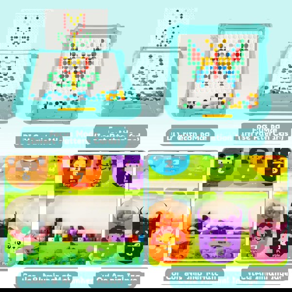 deAO Toys 2-in-1 Maze & Drawing Board for Kids – STEM Montessori Toy with 10 Double-Sided Pattern Cards for Early Learning and Fine Motor Skills