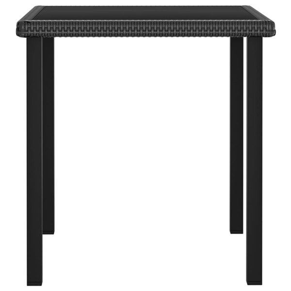 Berkfield 5 Piece Outdoor Dining Set with Cushions Poly Rattan Black