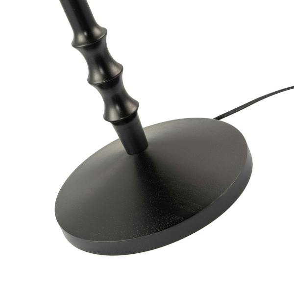 Classic Black Wood Floor Lamp Base with Sleek Reeded Stem Pole Design Image 4