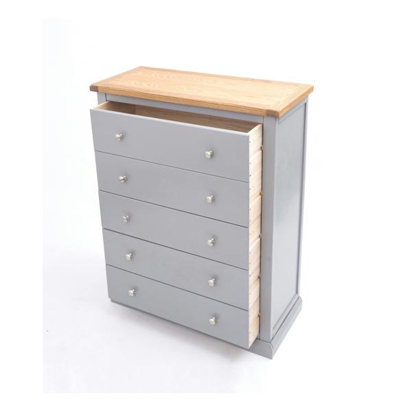 Cabinet Bits Rocca 5 Drawer Chest of Drawers Chrome Knob
