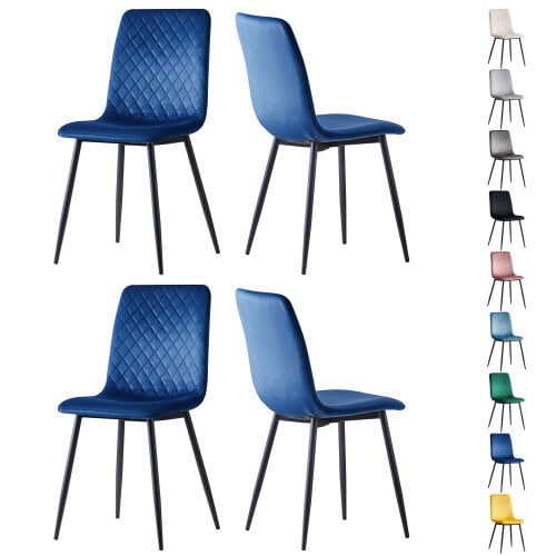 Set of 4 Velvet Fabric Dining chairs Lexi