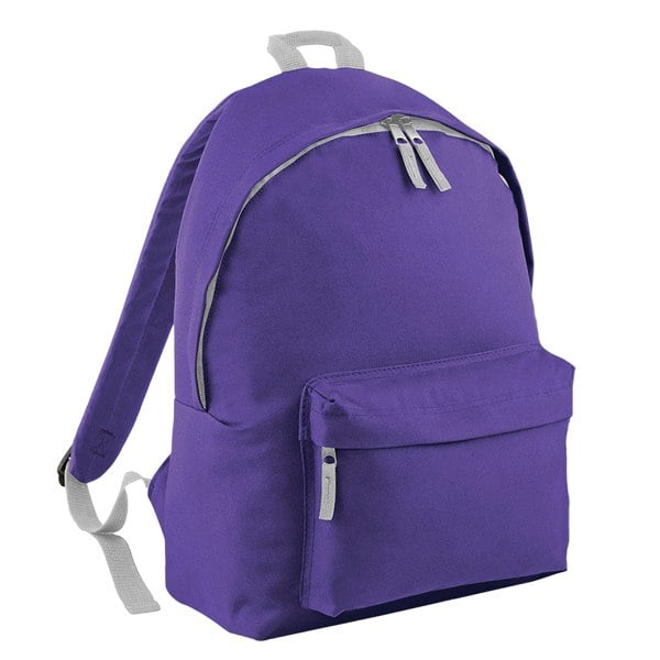 Bagbase Childrens/Kids Fashion Backpack - Purple/Light Grey