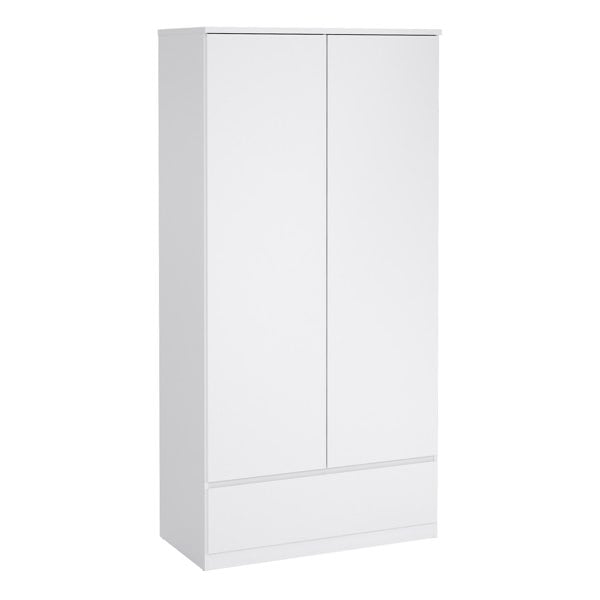 Furniture To Go Naia Wardrobe with 2 doors + 1 drawer in White High Gloss