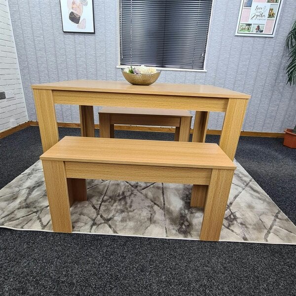 Kosy Koala Dining Table Set with 2 Benches Dining Room and Kitchen table set of 2