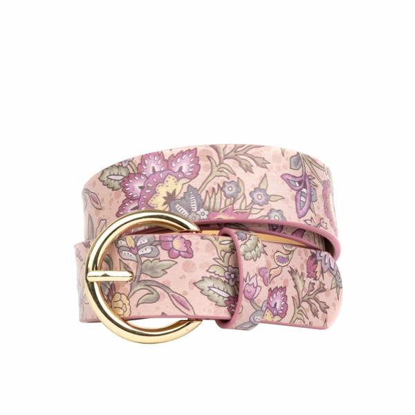Embassy London Emma - Pink Paisley - Women's Italian leather belt