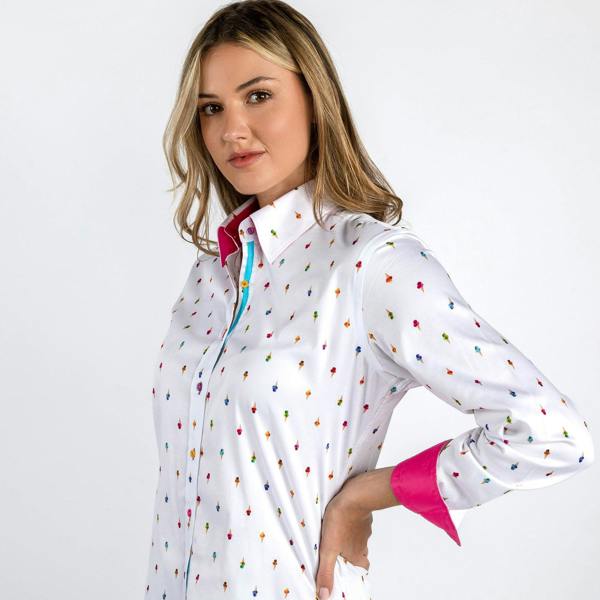 ICE CREAM GELATO CONES  WOMENS  PRINT SHIRT – Premium Men's Patterned Shirt by Claudio Lugli | Bold Design, Tailored Fit, Best Printed Shirts