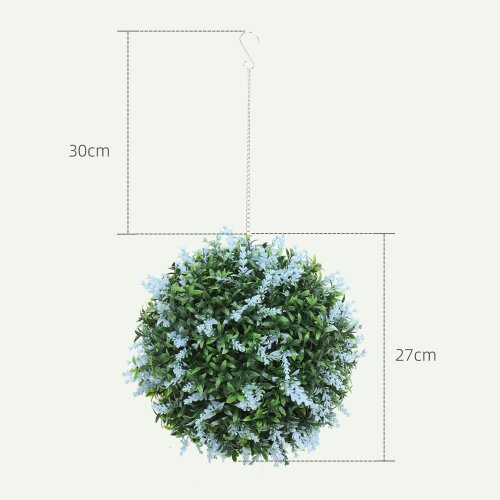 Wyld Haus Maka Nosa Set Of 2 UV Resistant Artificial Topiary Ball Plants In Blue