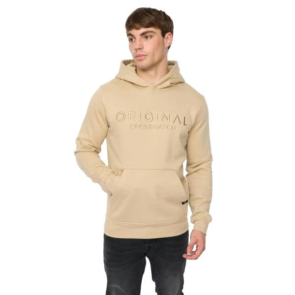 Crosshatch Mens Haromere Hoodie - Stone
