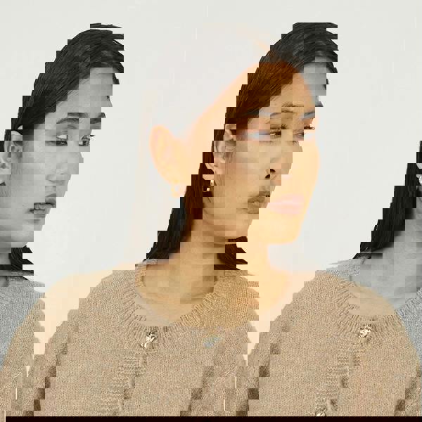 Brave Soul Taupe Round Neck Jersey Knit Cardigan - Taupe Image 4