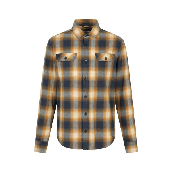 Mountain Warehouse Mens Trace Flannel Long-Sleeved Shirt - Pale Yellow - 