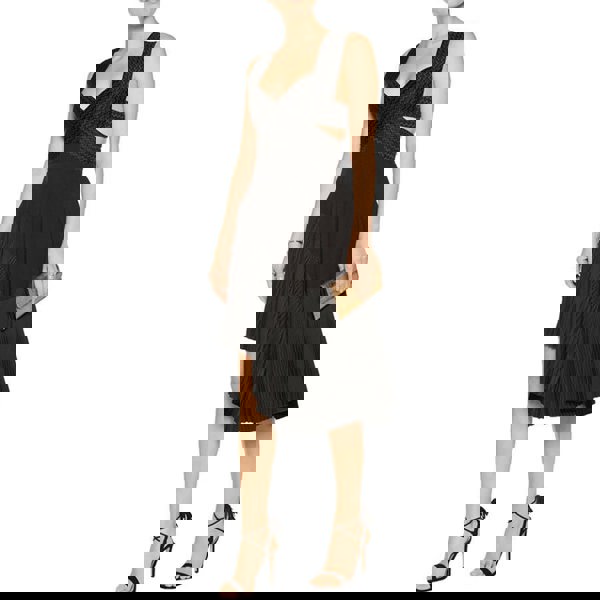 Stella McCartney exquisite black dress Embroidered bustier top wth crossover straps to back