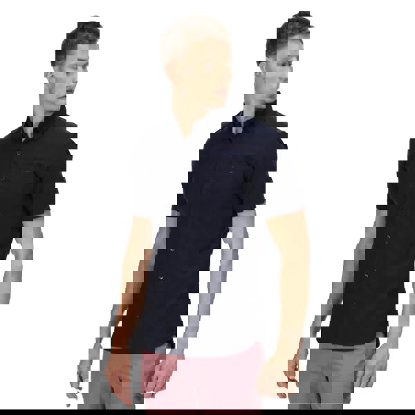 Regatta Mens Mikel Oxford Short-Sleeved Shirt - Navy - 