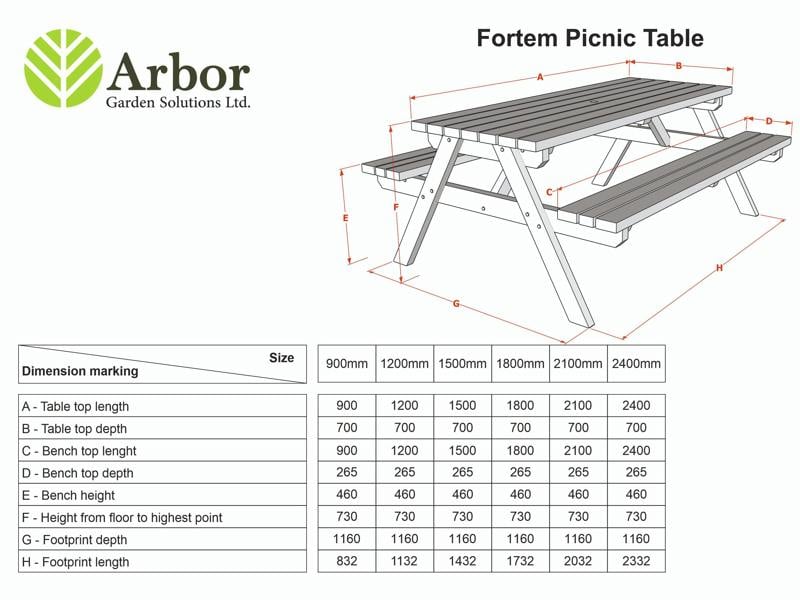 Fortem Pub-Style Picnic Table and Benches Set – Rustic Finish Wooden Outdoor Dining Set for Gardens, Patios, and Pubs