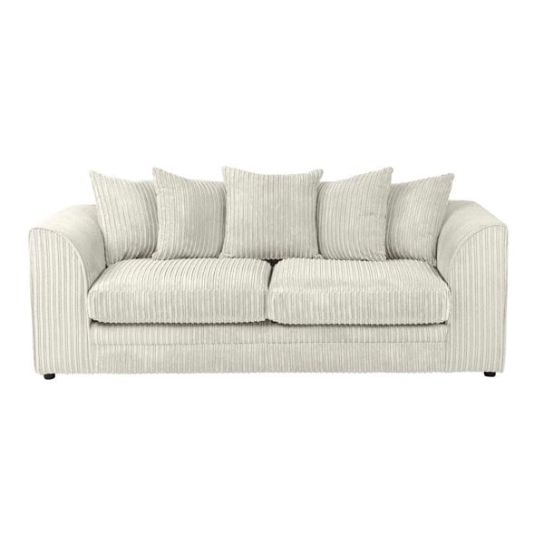 SQUAREBOXX Dylan Jumbo Cord 3+2 Seater Fabric Sofa in Cream