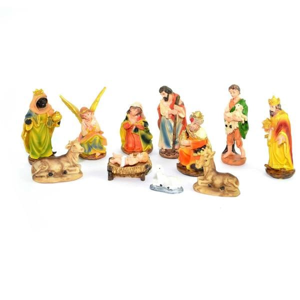 Wooden Nativity Figures and Background Display Set, Indoor Christmas Décor for Shelves and Mantels image 1