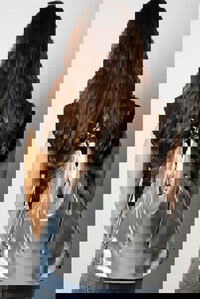 SVNX Silver 2-in-1 Shoulder Bag and Backpack