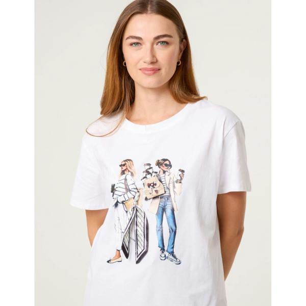 Blue Vanilla Stylish Graphic Illustration T-Shirt