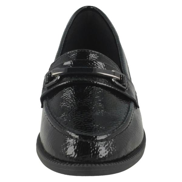 Down to Earth Ladies Down To Earth Black Loafers F80420