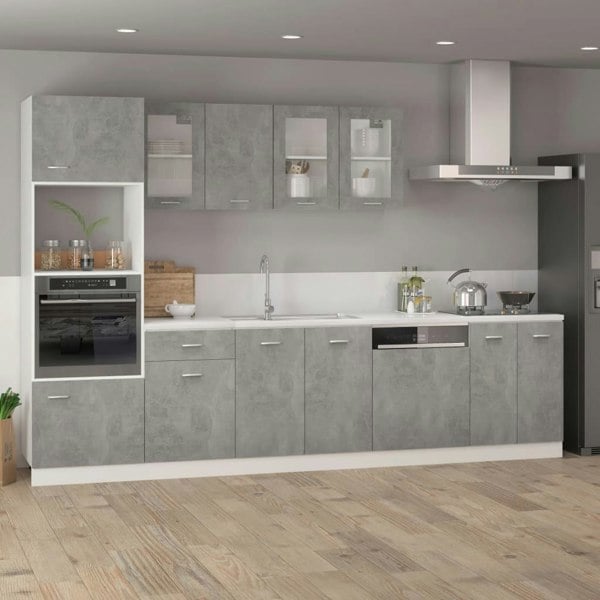 Berkfield Hanging Cabinet Concrete Grey 39.5x31x60 cm Engineered Wood