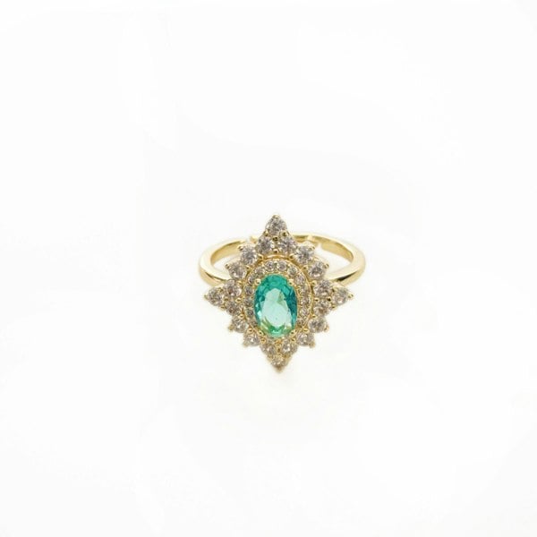 Luxe Tones Florence Azure Stone Vintage Style Adjustable Ring