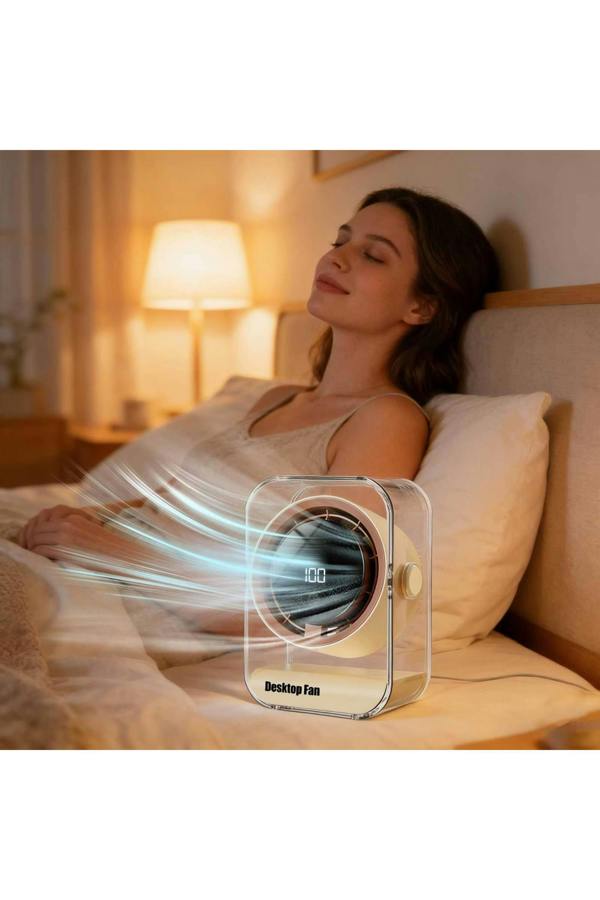 Dyzi Smart Desktop Fan 100 Speed Rechargeable Silent Table Fan