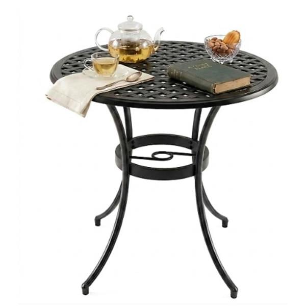 Homeology PREGO Garden and Patio Black Cast Aluminium Bistro Table