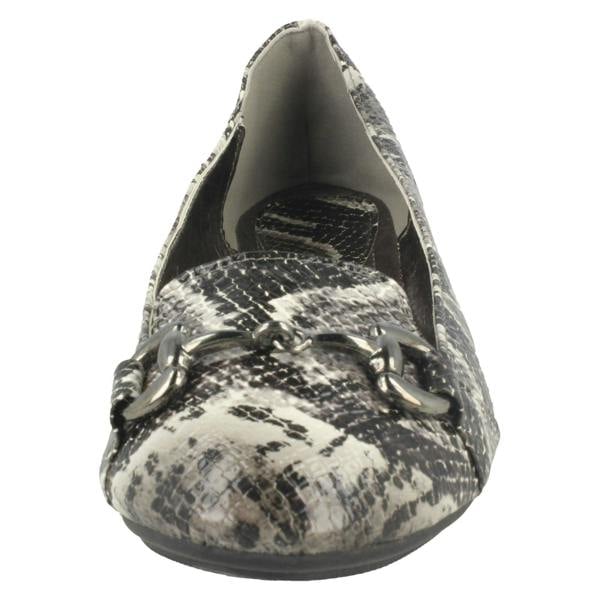 Spot On Ladies Spot On Flat Snake Print Ballerina